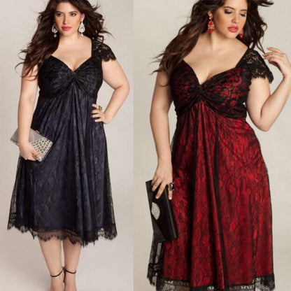 Gothic Extended Size Lace Dress