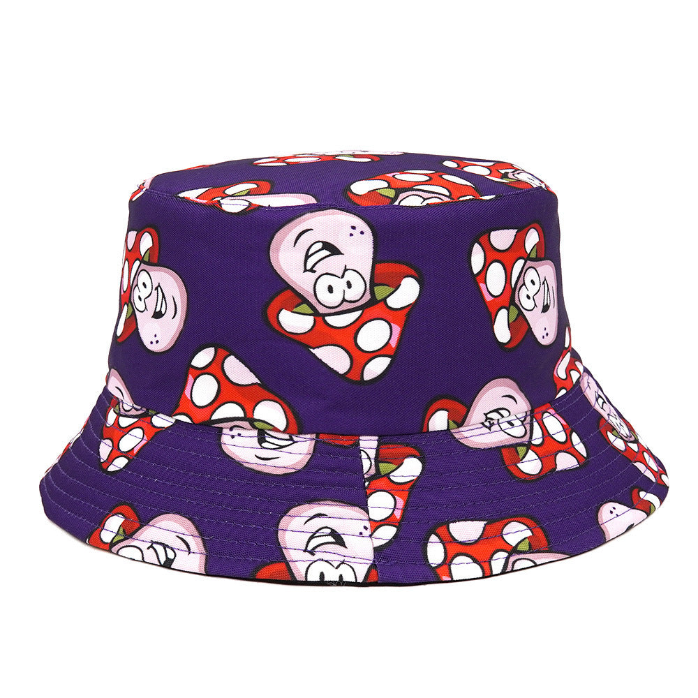 Cartoon Mushroom Double-sided Bucket Hat