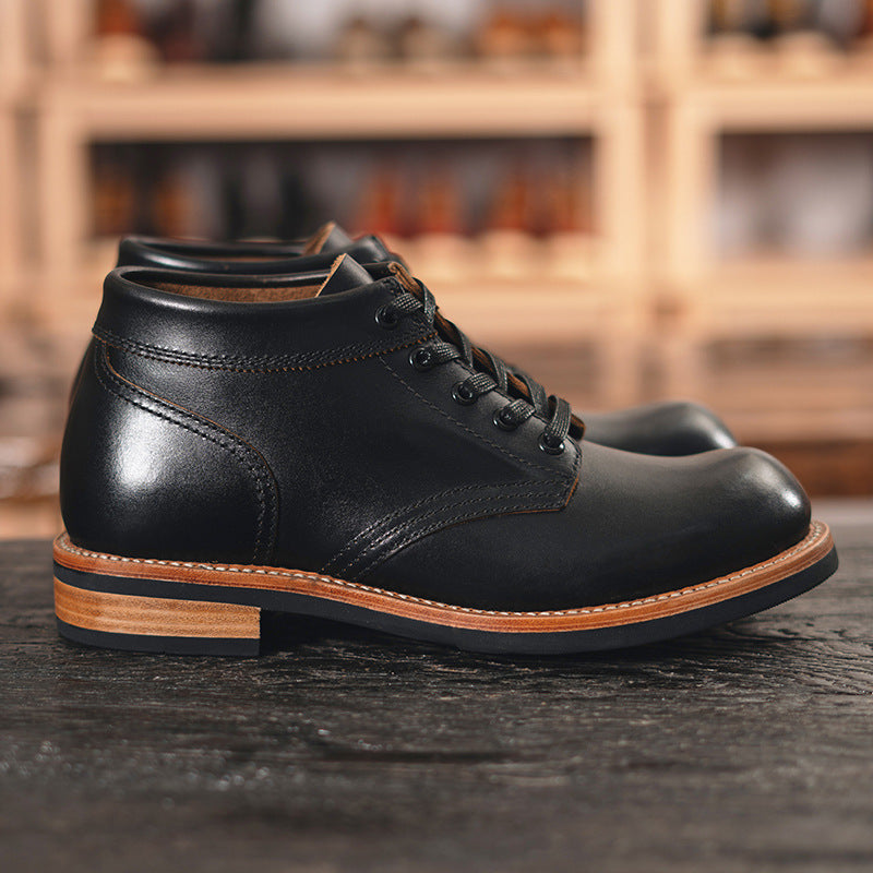 Men's Leather Low-top Short Boot