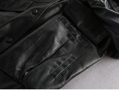 Street Trend Loose Fitting Leather Jacket