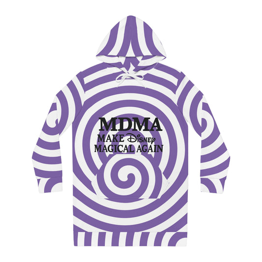 Women's Hoodie Dress - MDMA Make Disney Magical Again, Unique Casual Dress, Cozy Fashion, Gifts for Disney Fans, Fun Theme Park Wear
