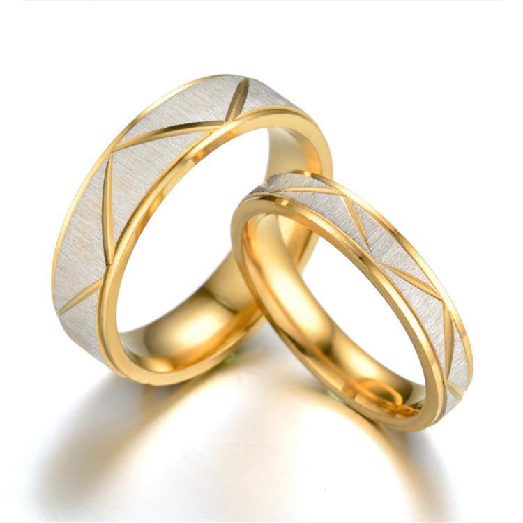 24K gold (plated) stainless steel ring (pair)