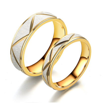 24K gold (plated) stainless steel ring (pair)