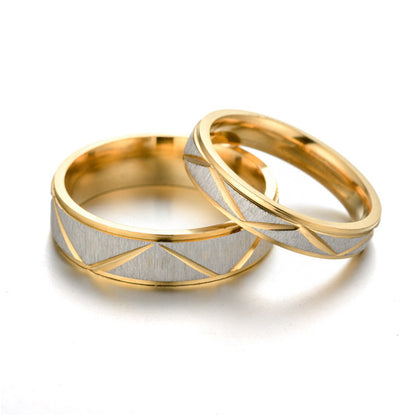 24K gold (plated) stainless steel ring (pair)