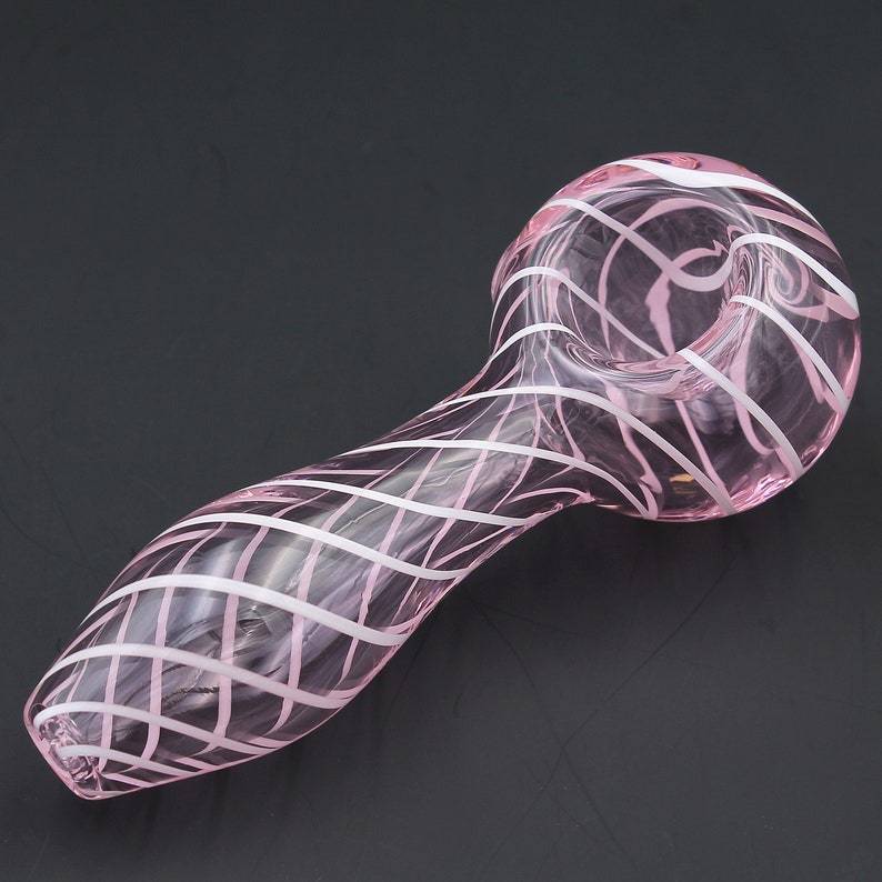 Color Stripes Glass Crafts Hookah Pipe