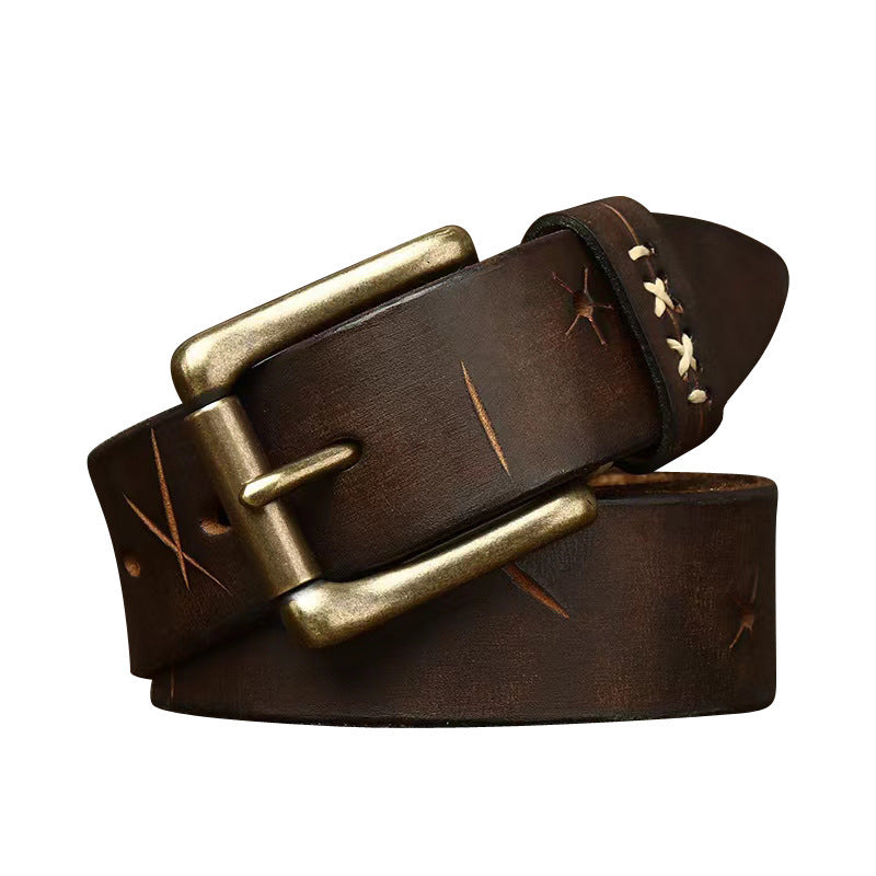 Washed-out Vintage Cow Leather  Belt