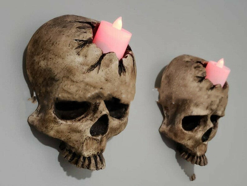 Skull Wall Candle Holder Decoration