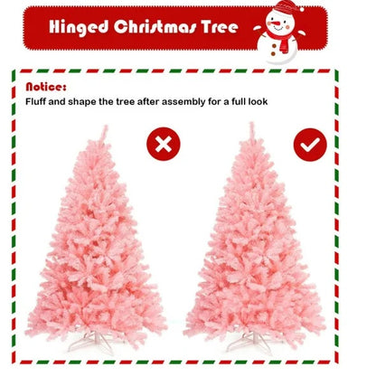 7.5 Feet Hinged Artificial Christmas Tree PINK