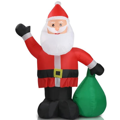 6 FT Lighted Inflatable Santa Claus With Large Gift Bag