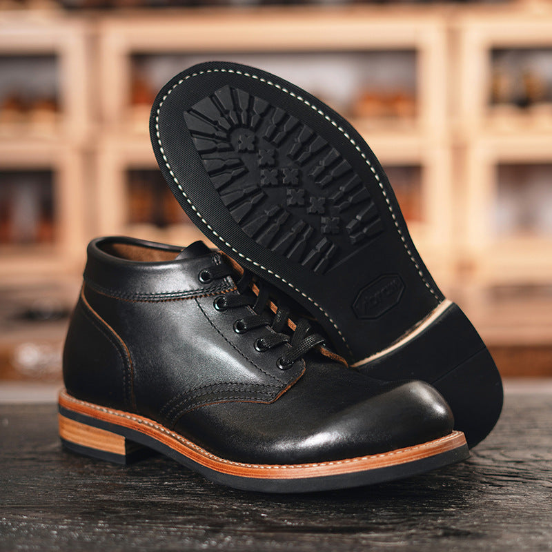 Men's Leather Low-top Short Boot