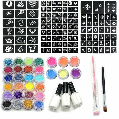 Template Tattoo Glitter  Body Painting set