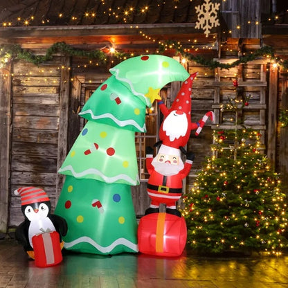 6 FT Tree and Elves With Built-in LED Lights