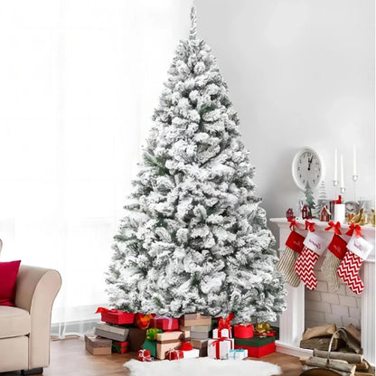 7.5ft Snow Flocked Christmas Tree Unlit