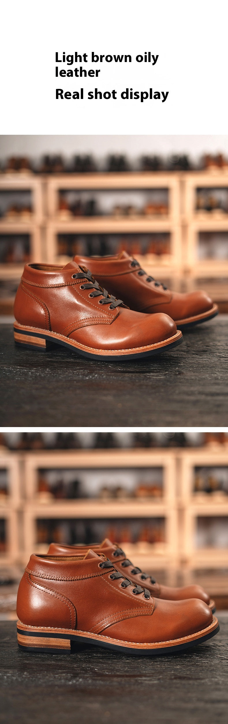 Men's Leather Low-top Short Boot