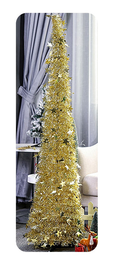 Tinsel Up Christmas Tree With Stand