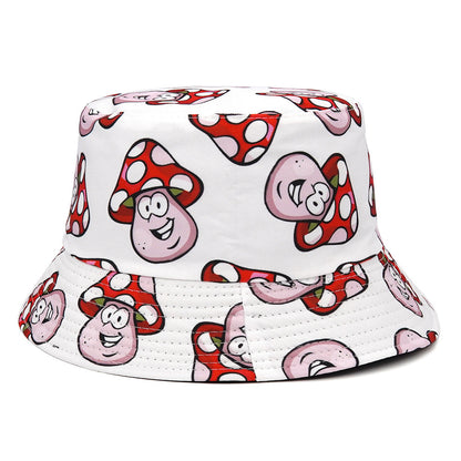 Cartoon Mushroom Double-sided Bucket Hat