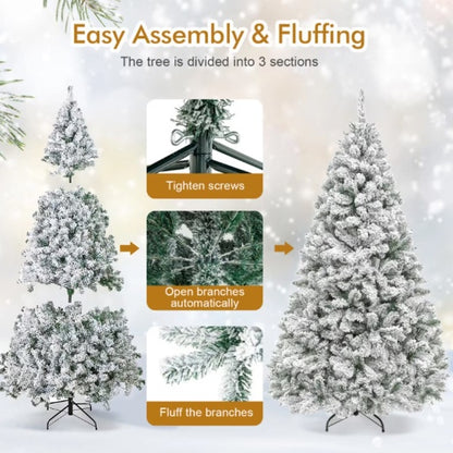 7.5ft Snow Flocked Christmas Tree Unlit