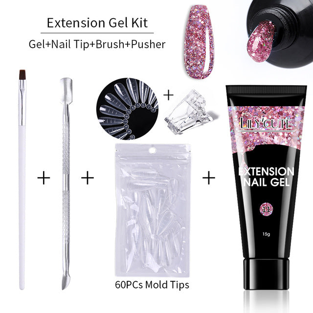 15ml Nail Extension Gel Kit Soak Off UV Gel Acrylic