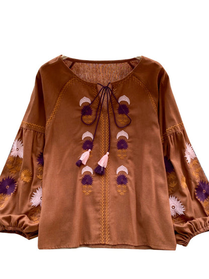 Machine Embroidery Western Style Top