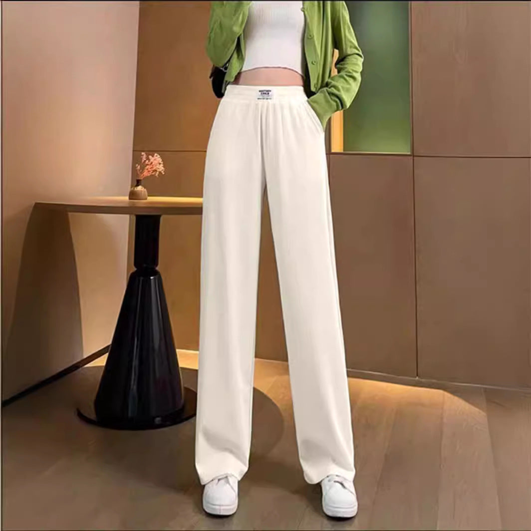 High Waist Drooping Ice Silk Thin Pants