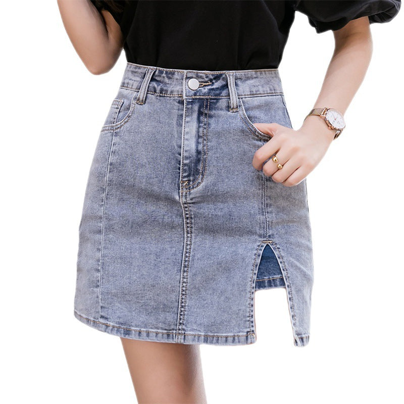 Denim A- Line Sheath Skirt