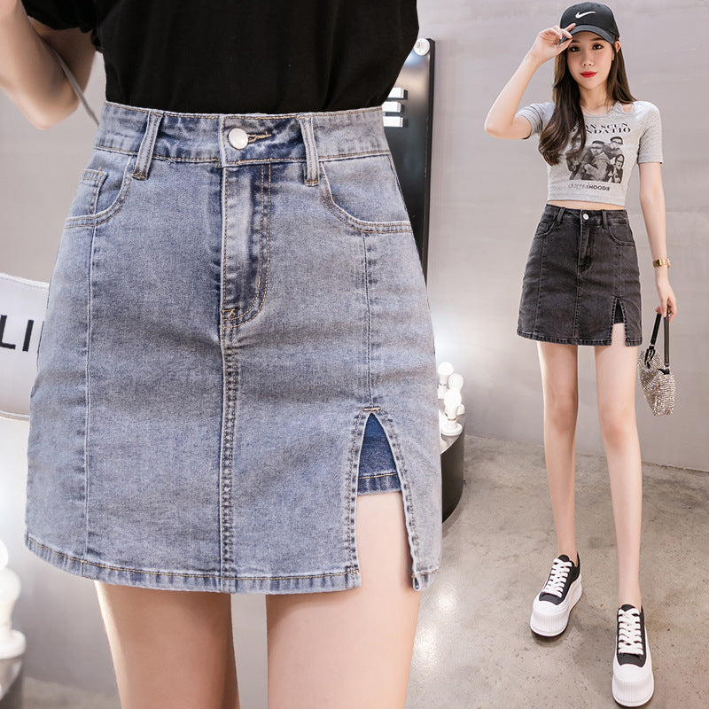 Denim A- Line Sheath Skirt