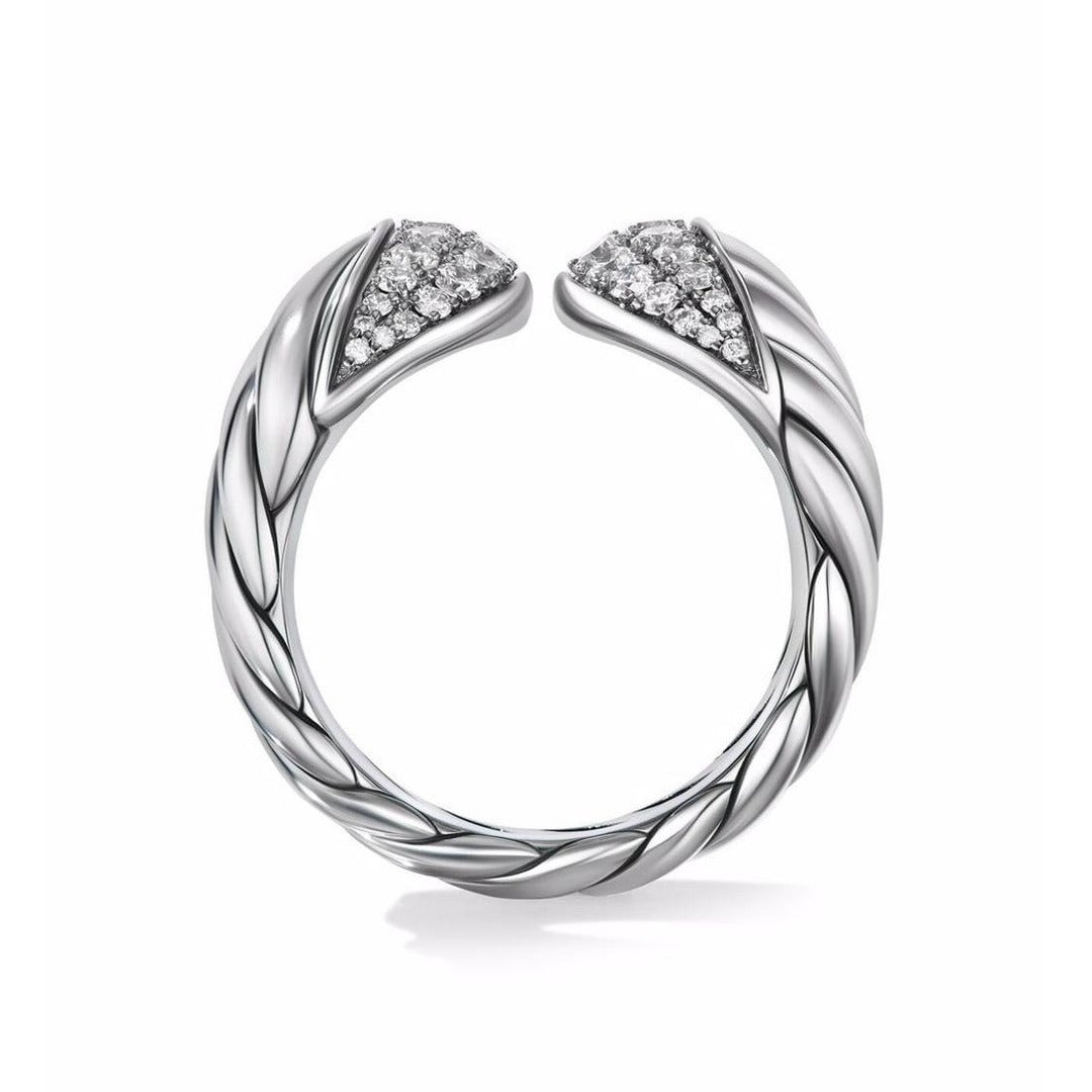 925 Sterling Silver Double-headed Snake Ring For Women