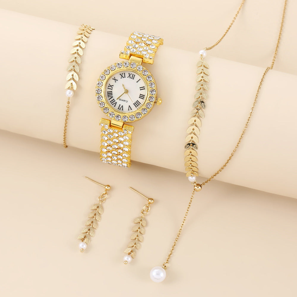 Rhinestone Quartz Bracelet Wrist Watch For Women