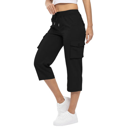 High Waist Drawstring Pocket Loose Pants