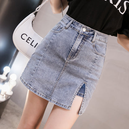 Denim A- Line Sheath Skirt