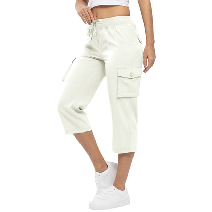 High Waist Drawstring Pocket Loose Pants