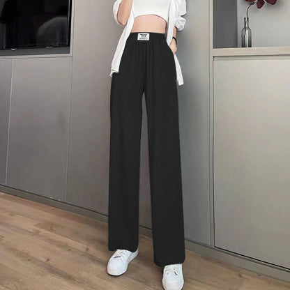 High Waist Drooping Ice Silk Thin Pants