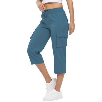 High Waist Drawstring Pocket Loose Pants