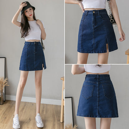 Denim A- Line Sheath Skirt