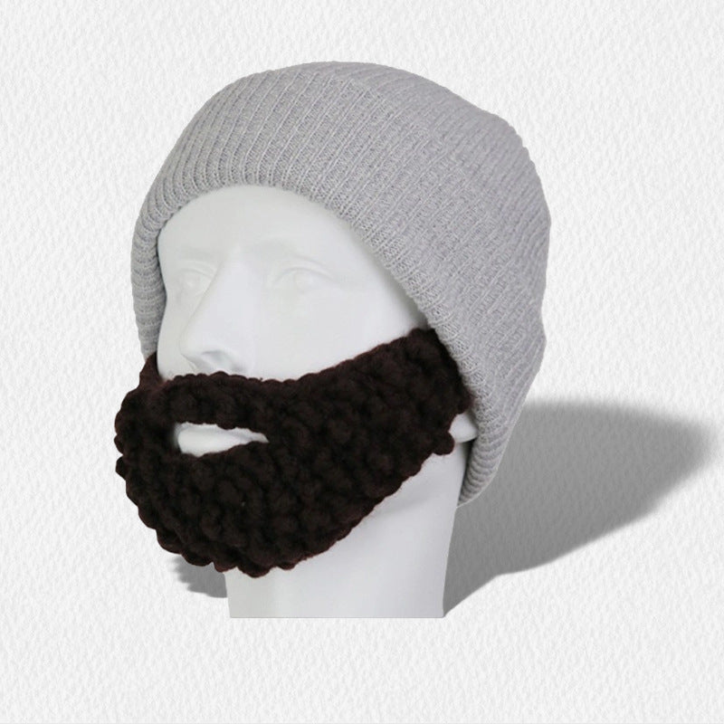 Men's Knitted Wool Creative Beard Mask Hat