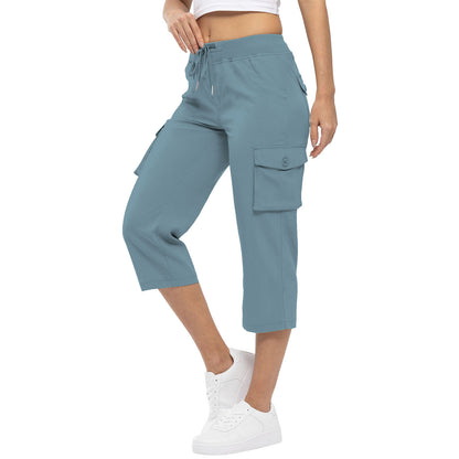 High Waist Drawstring Pocket Loose Pants