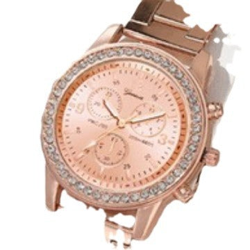 Three-eye Quartz Diamond-embedded Watch or SET