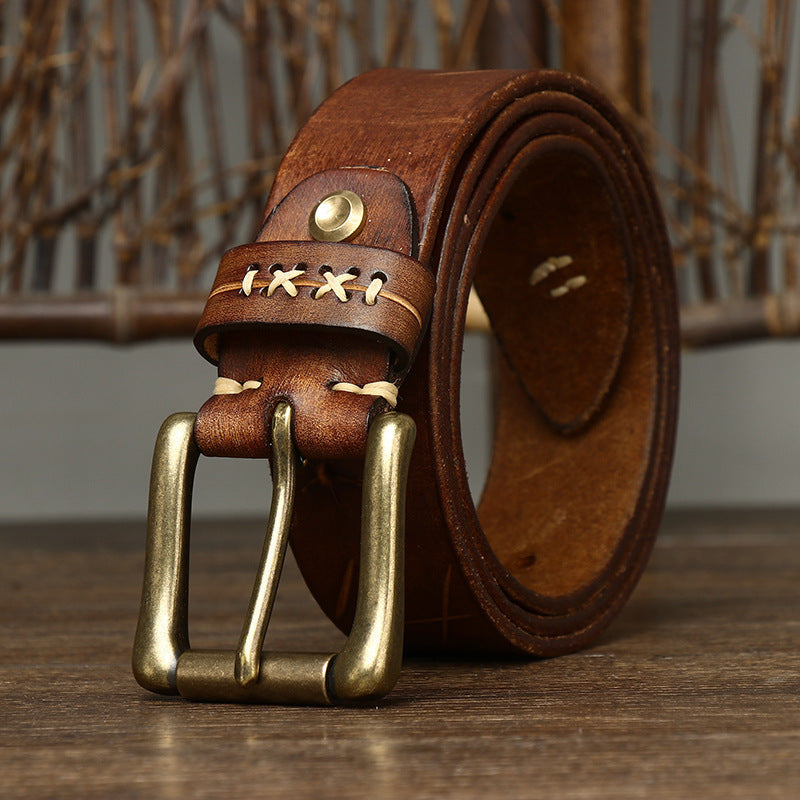 Washed-out Vintage Cow Leather  Belt