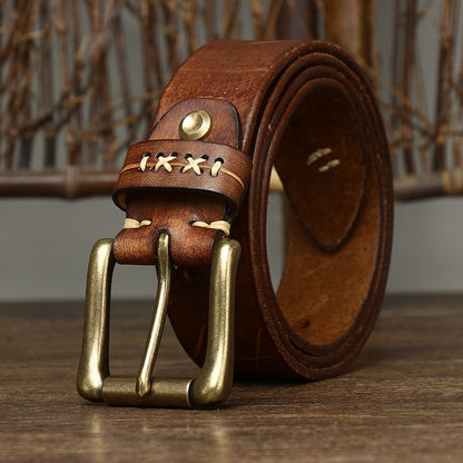 Washed-out Vintage Cow Leather  Belt