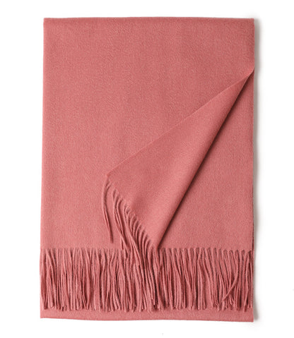 Solid Color Wool Long Tassel Scarf