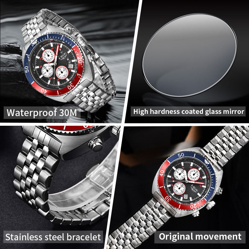 Men's Large Dial Waterproof Quartz Watch