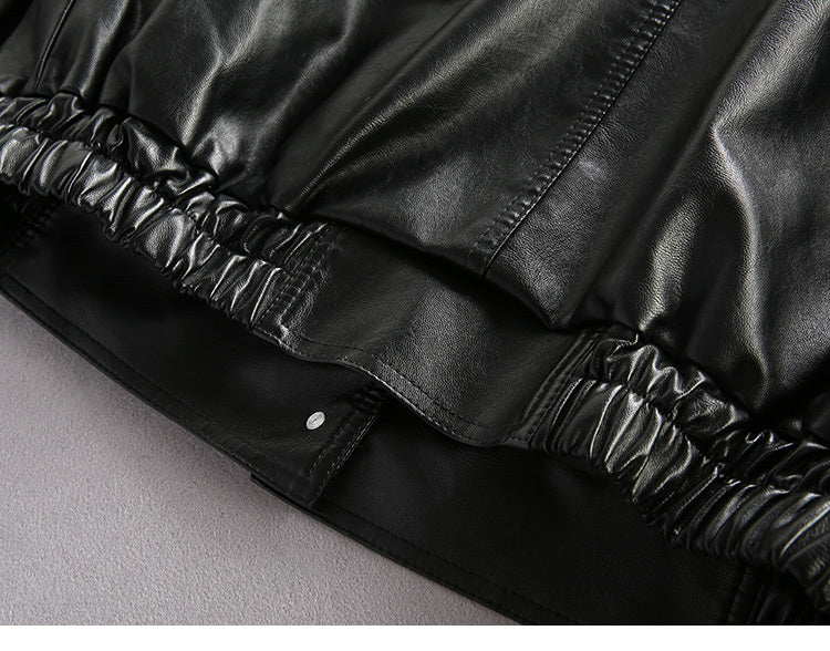 Street Trend Loose Fitting Leather Jacket