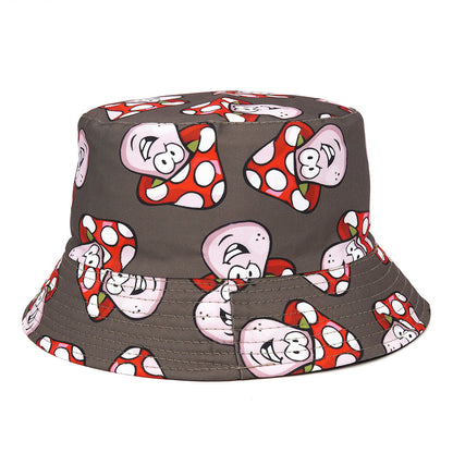 Cartoon Mushroom Double-sided Bucket Hat