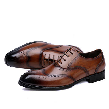 British Mens Brogue Pointed-toe