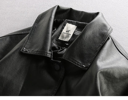 Street Trend Loose Fitting Leather Jacket