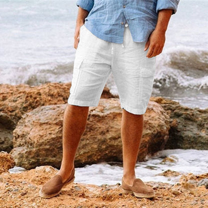 Casual Cotton Linen Multi-pocket Shorts