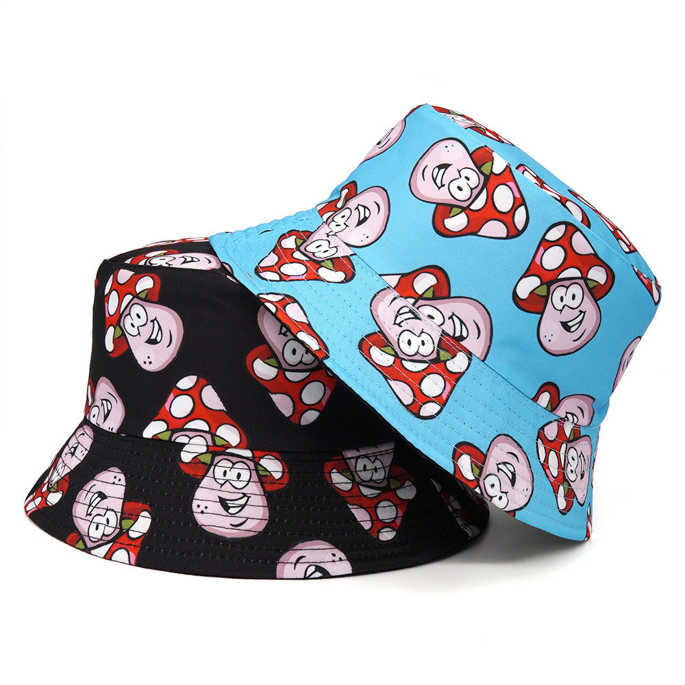 Cartoon Mushroom Double-sided Bucket Hat