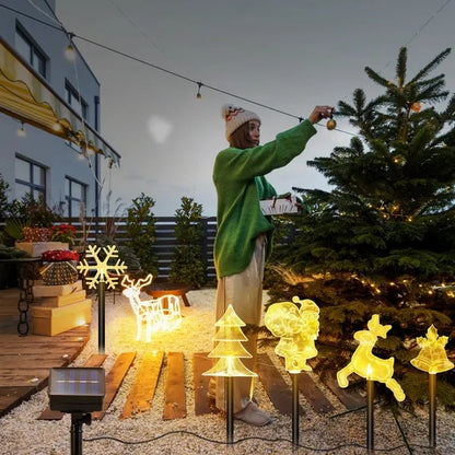 5Pcs Mixed Christmas Decoration Light Solar Stake Light