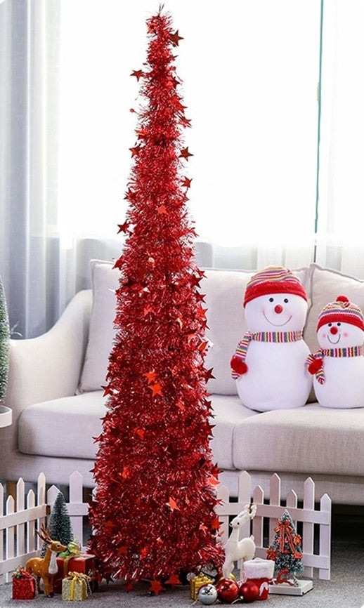 Tinsel Up Christmas Tree With Stand