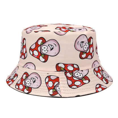 Cartoon Mushroom Double-sided Bucket Hat